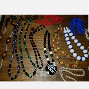 LOT OF 12 VINTAGE 1970'S CUSTOM NECKLACES ESTATE S